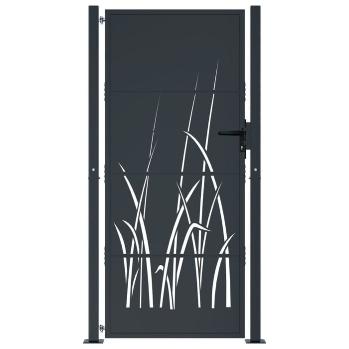 Poartă pentru grădină, antracit, 105x205 cm, oțel, model iarbă - WALTI WALTI