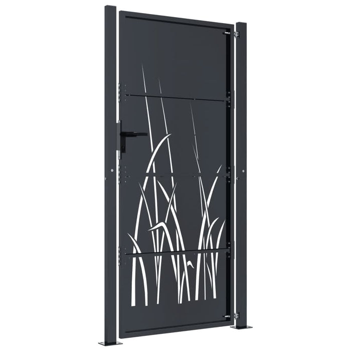 Poartă pentru grădină, antracit, 105x205 cm, oțel, model iarbă - WALTI WALTI