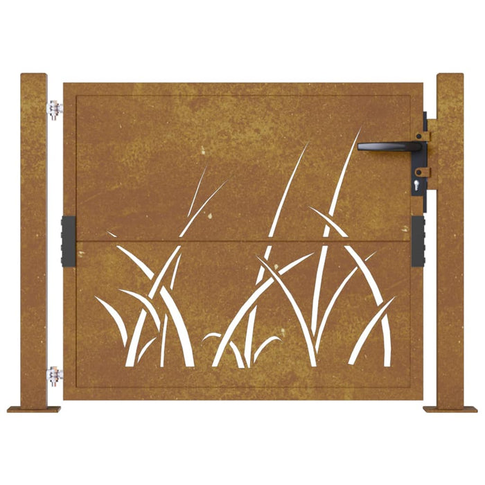 Poartă pentru grădină, 105x80 cm, oțel corten, model iarbă - WALTI WALTI