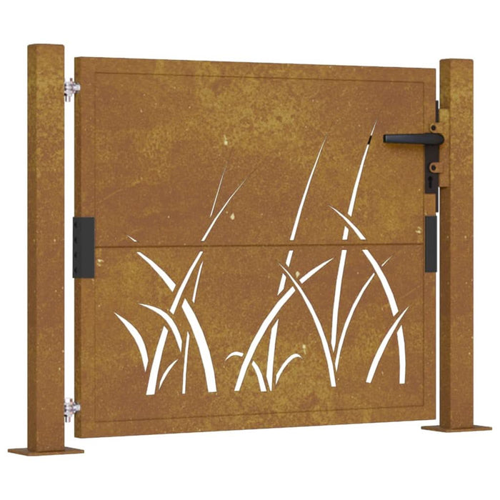 Poartă pentru grădină, 105x105 cm, oțel corten, model iarbă - WALTI WALTI