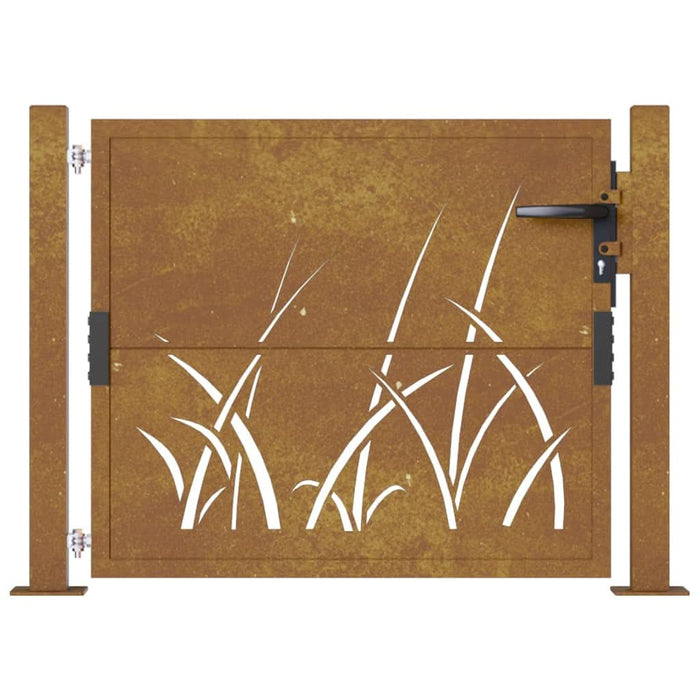 Poartă pentru grădină, 105x105 cm, oțel corten, model iarbă - WALTI WALTI