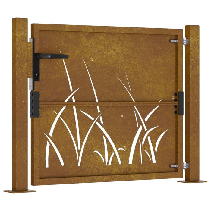 Poartă pentru grădină, 105x105 cm, oțel corten, model iarbă - WALTI WALTI