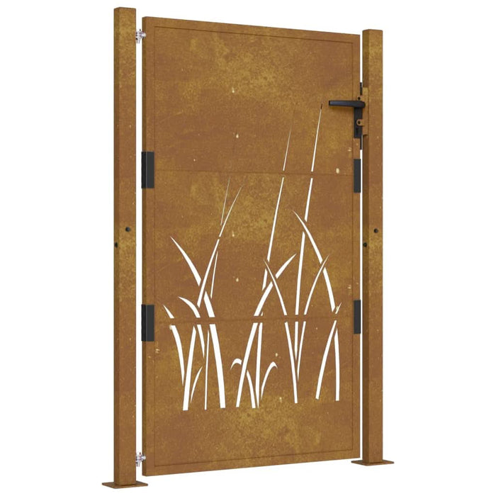 Poartă pentru grădină, 105x130 cm, oțel corten, model iarbă - WALTI WALTI