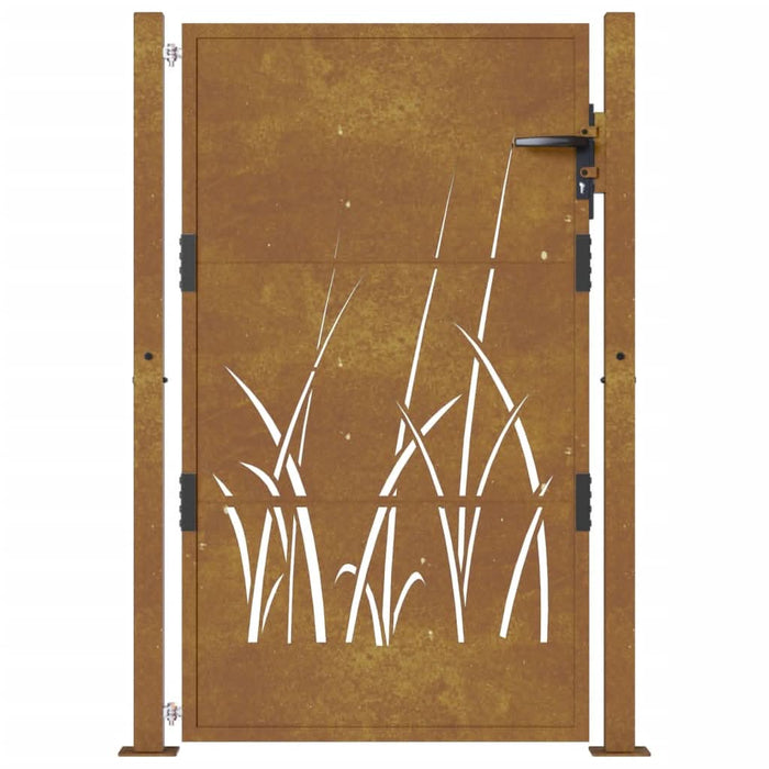 Poartă pentru grădină, 105x130 cm, oțel corten, model iarbă - WALTI WALTI