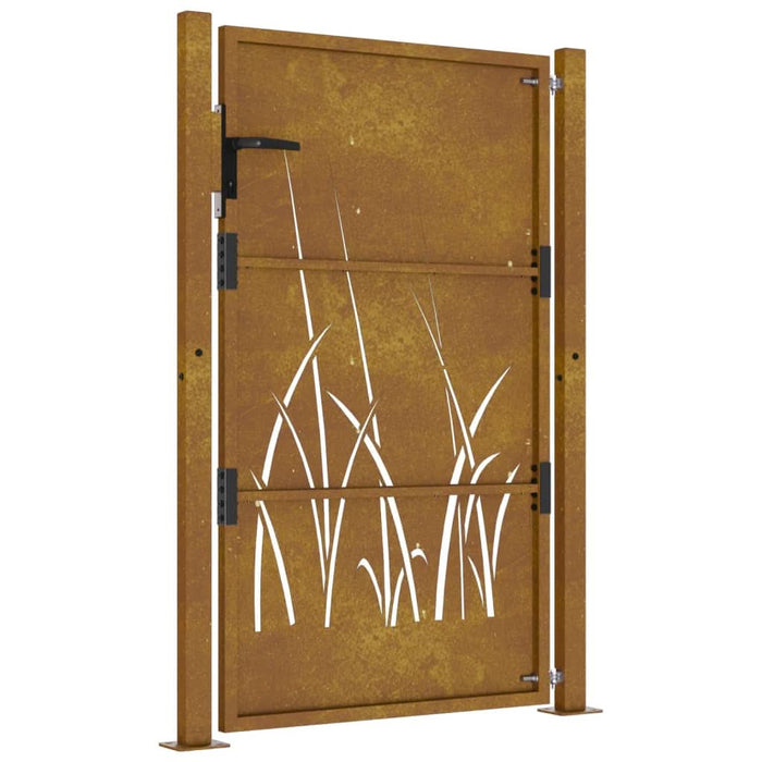 Poartă pentru grădină, 105x130 cm, oțel corten, model iarbă - WALTI WALTI