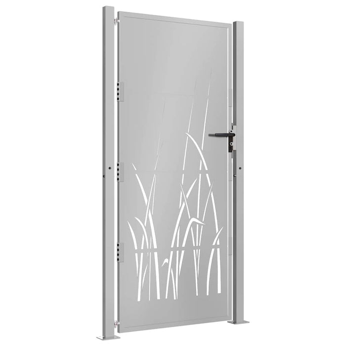 Poartă de grădină 100x175 cm, oțel corten, design cu iarbă WALTI