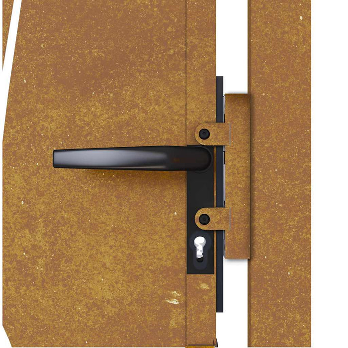 Poartă de grădină 100x175 cm, oțel corten, design cu iarbă WALTI