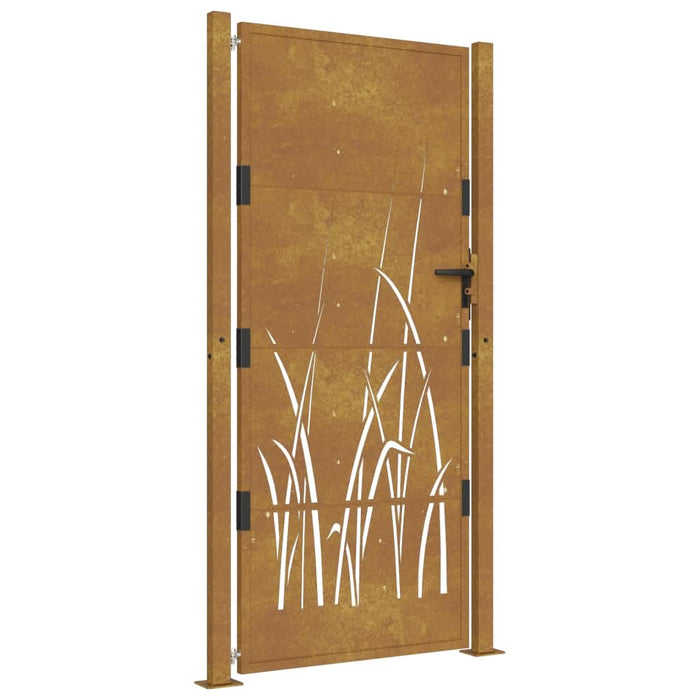 Poartă pentru grădină, 105x205 cm, oțel corten, model iarbă - WALTI WALTI