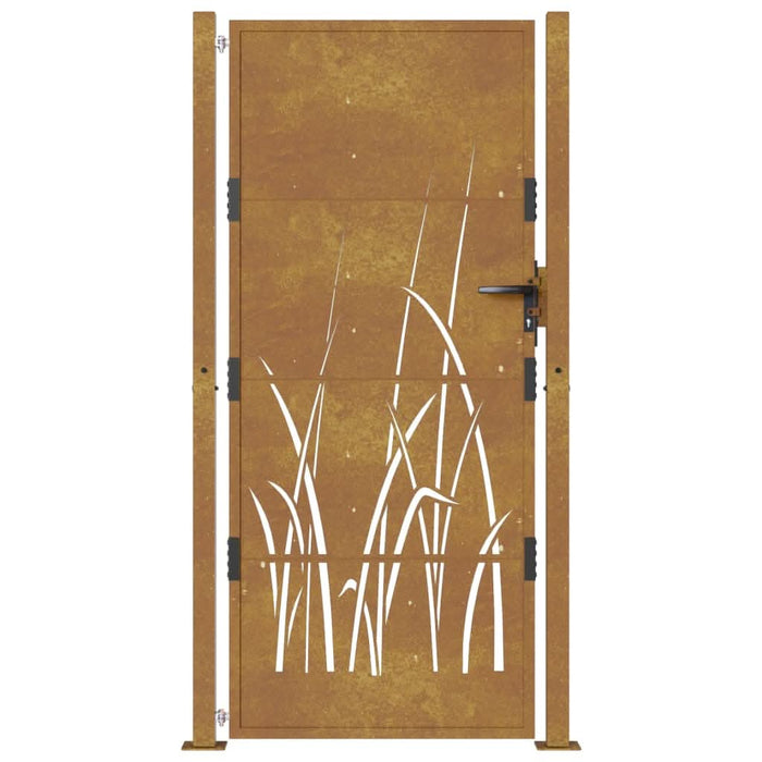 Poartă pentru grădină, 105x205 cm, oțel corten, model iarbă - WALTI WALTI