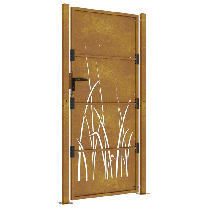Poartă pentru grădină, 105x205 cm, oțel corten, model iarbă - WALTI WALTI