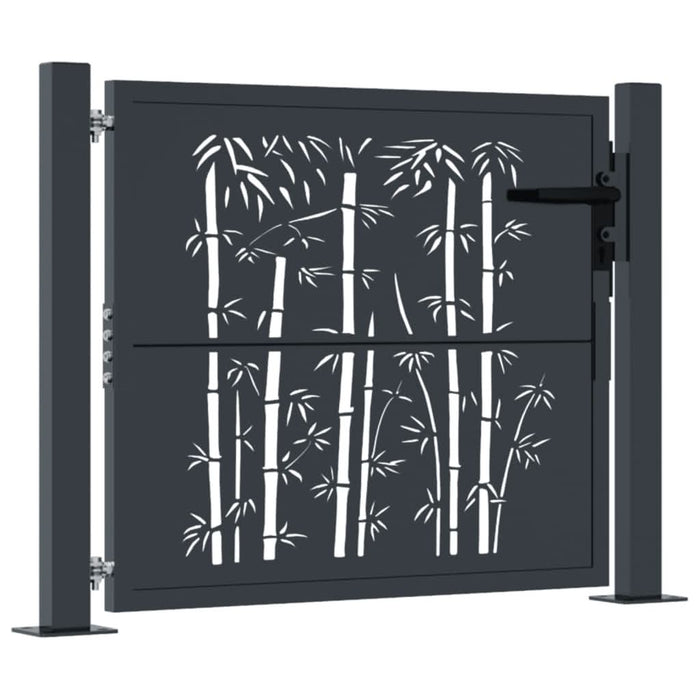 Poartă pentru grădină, antracit, 105x105 cm, oțel, model bambus - WALTI WALTI