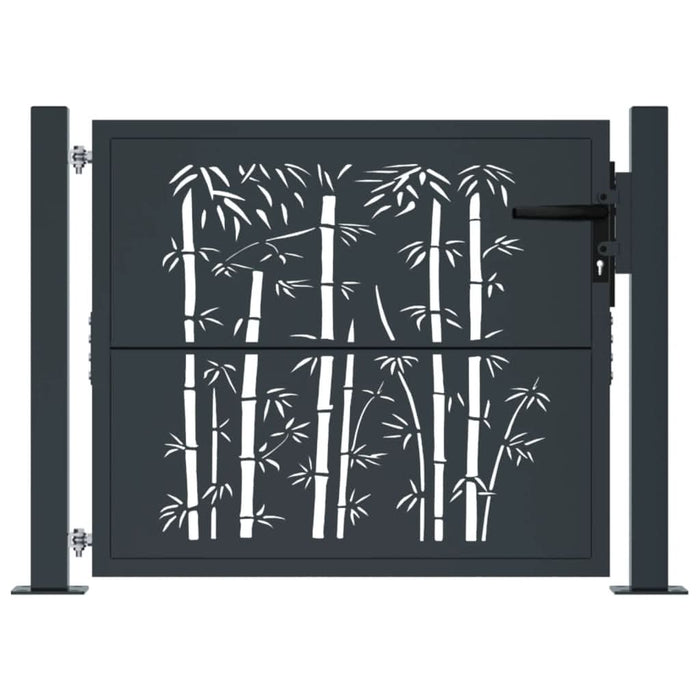 Poartă pentru grădină, antracit, 105x105 cm, oțel, model bambus - WALTI WALTI