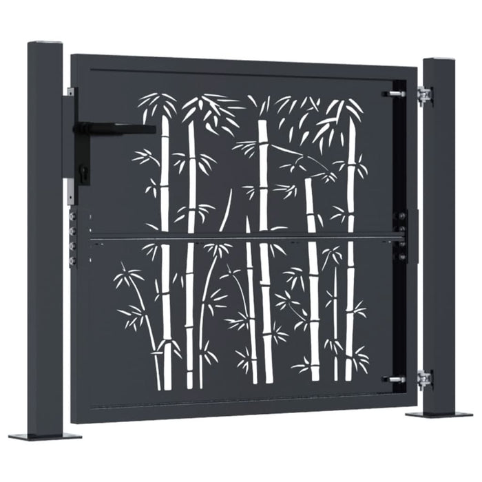 Poartă pentru grădină, antracit, 105x105 cm, oțel, model bambus - WALTI WALTI