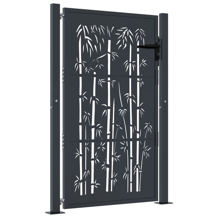 Poartă pentru grădină, antracit, 105x130 cm, oțel, model bambus - WALTI WALTI