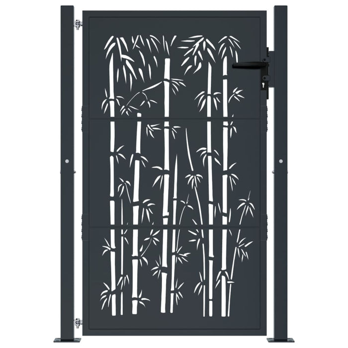 Poartă pentru grădină, antracit, 105x130 cm, oțel, model bambus - WALTI WALTI