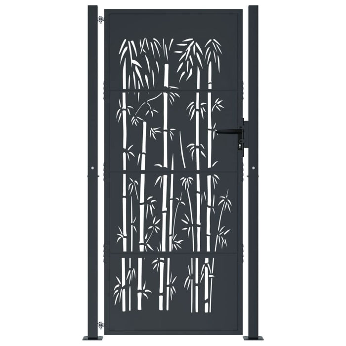 Poartă pentru grădină, antracit, 105x205 cm, oțel, model bambus - WALTI WALTI