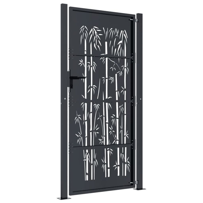 Poartă pentru grădină, antracit, 105x205 cm, oțel, model bambus - WALTI WALTI