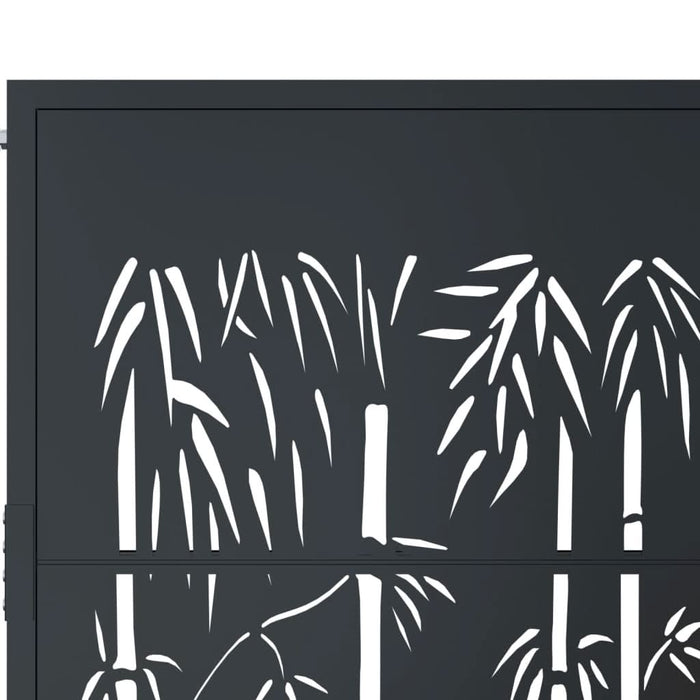 Poartă pentru grădină, antracit, 105x205 cm, oțel, model bambus - WALTI WALTI