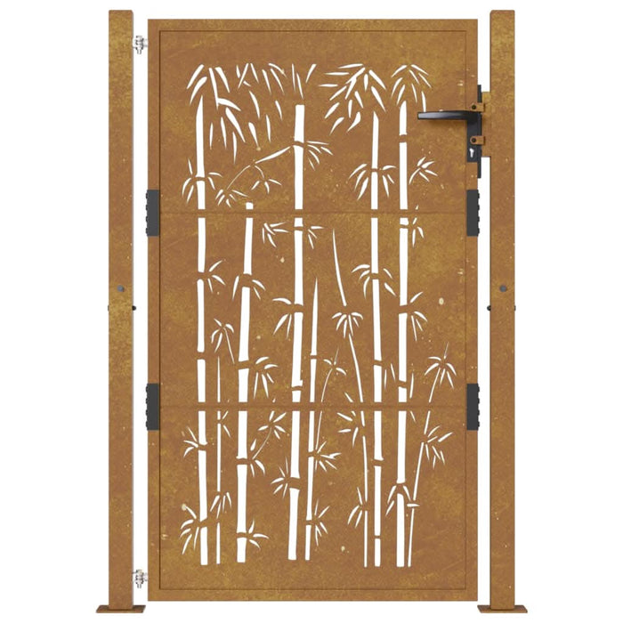 Poartă pentru grădină, 105x130 cm, oțel corten, model bambus - WALTI WALTI