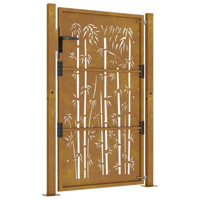 Poartă pentru grădină, 105x130 cm, oțel corten, model bambus - WALTI WALTI