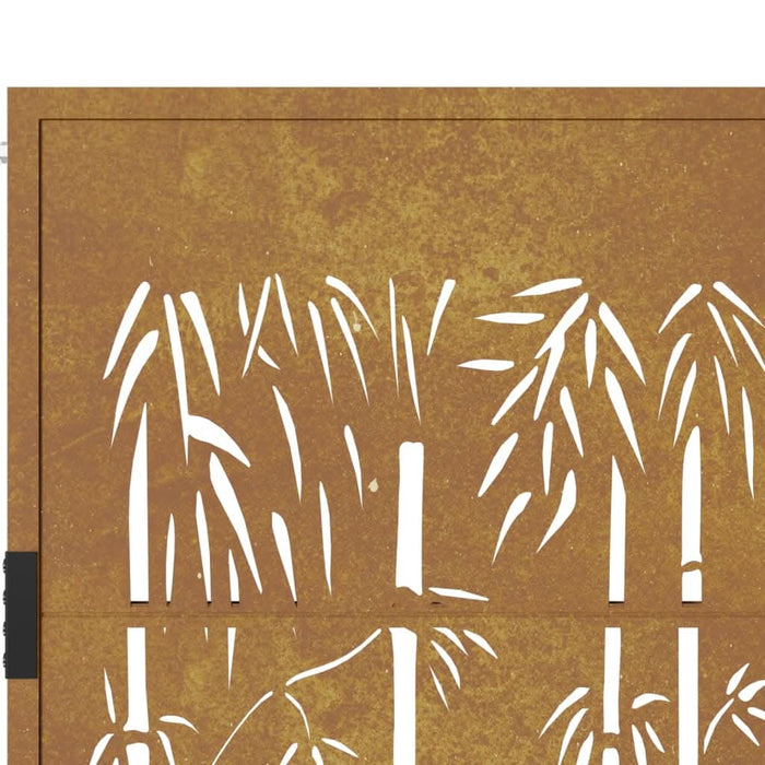 Poartă pentru grădină, 105x130 cm, oțel corten, model bambus - WALTI WALTI