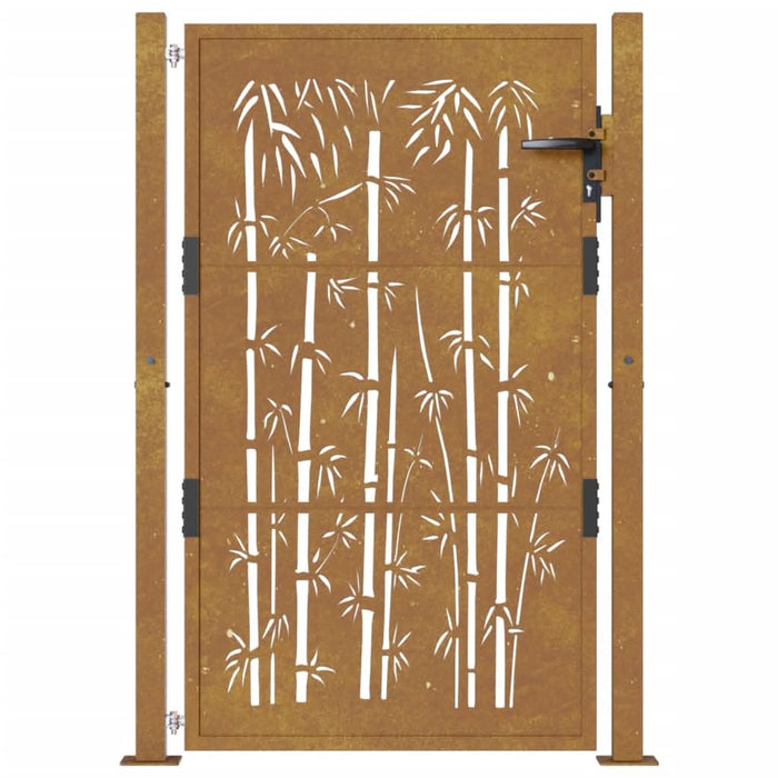 Poartă pentru grădină, 105x155 cm, oțel corten, model bambus - WALTI WALTI