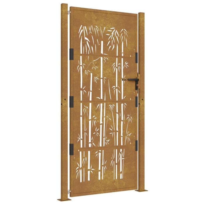 Poartă pentru grădină, 105x205 cm, oțel corten, model bambus - WALTI WALTI