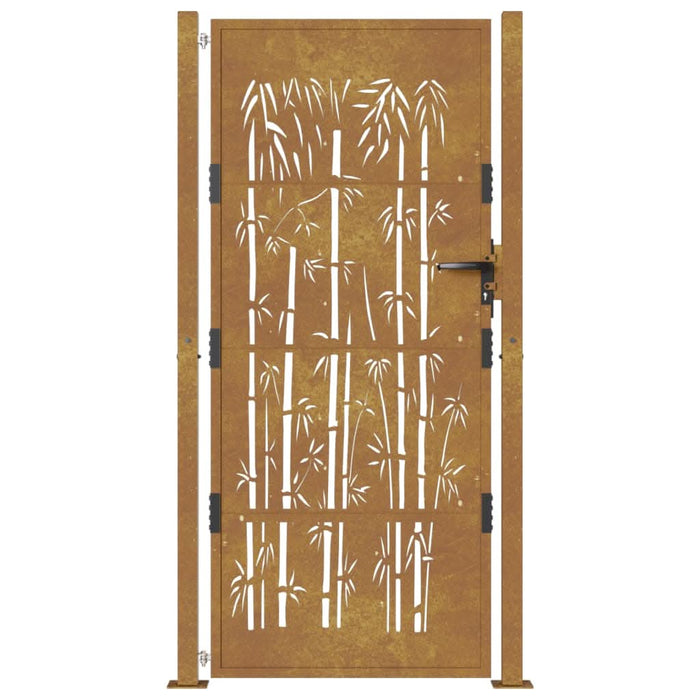 Poartă pentru grădină, 105x205 cm, oțel corten, model bambus - WALTI WALTI