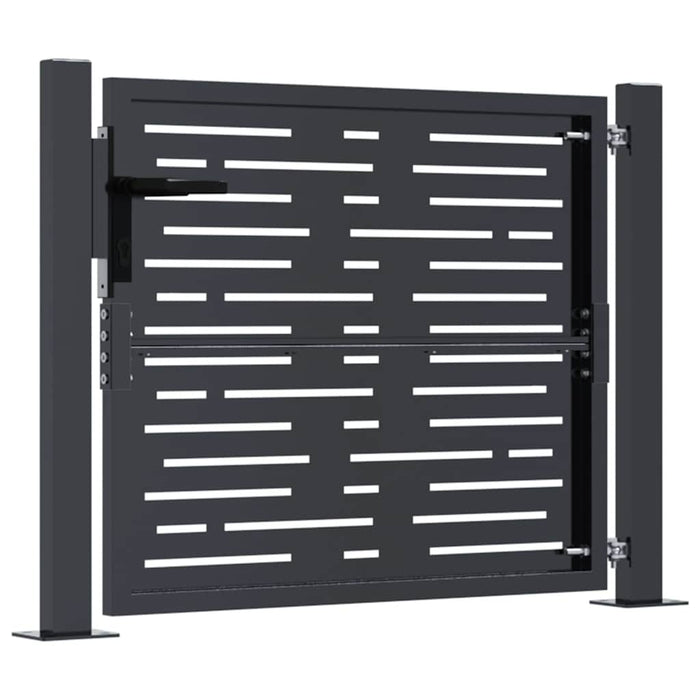Poartă de grădină antracit 100x75 cm oțel, design pătrat WALTI