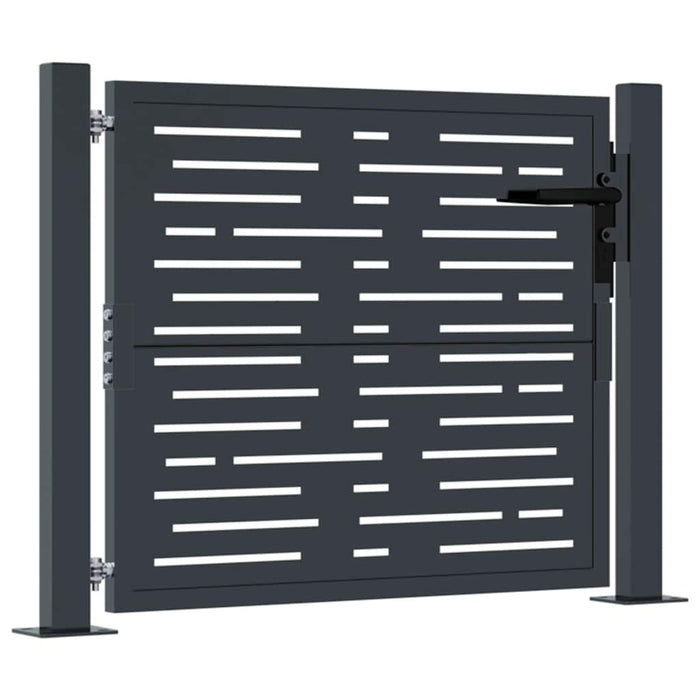 Poartă de grădină antracit 100x100 cm oțel, design pătrat WALTI