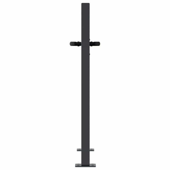 Poartă de grădină antracit 100x100 cm oțel, design pătrat WALTI