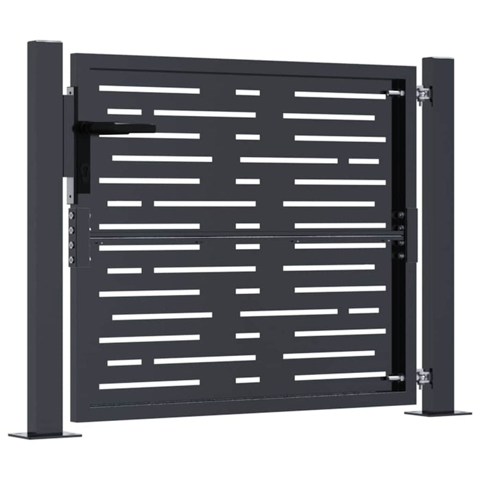 Poartă de grădină antracit 100x100 cm oțel, design pătrat WALTI