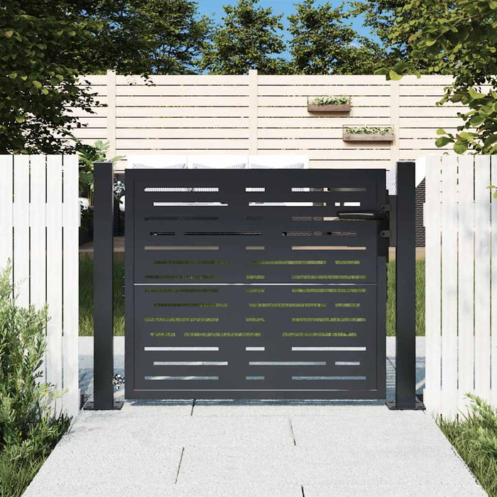 Poartă de grădină antracit 100x100 cm oțel, design pătrat WALTI