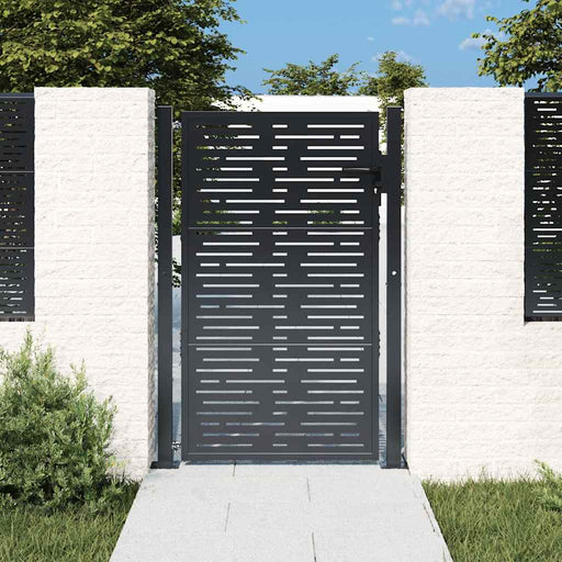 Poartă de grădină antracit 100x150 cm oțel, design pătrat - WALTI WALTI