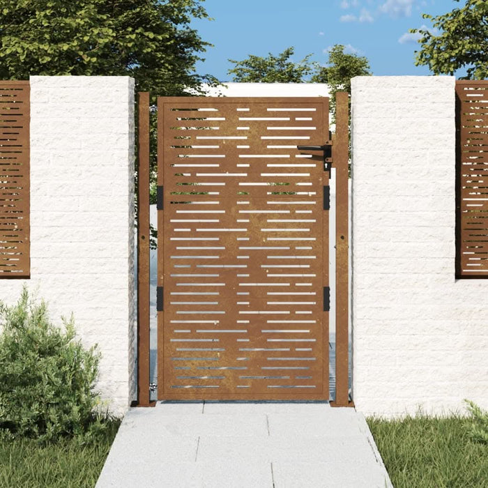 Poartă pentru grădină, 105x155 cm, oțel corten, dreptunghiuri - WALTI WALTI