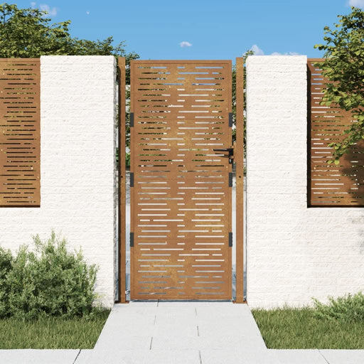 Poartă pentru grădină, 105x180 cm, oțel corten, dreptunghiuri - WALTI WALTI