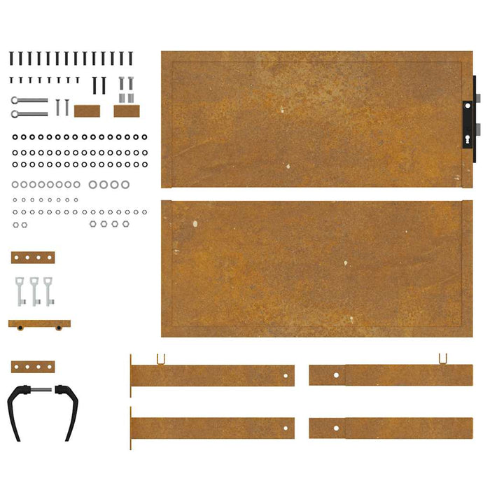 Poartă de grădină 100x100 cm, oțel Corten WALTI