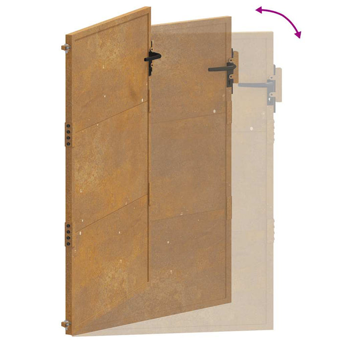 Poartă de grădină 100x125 cm, oțel Corten WALTI