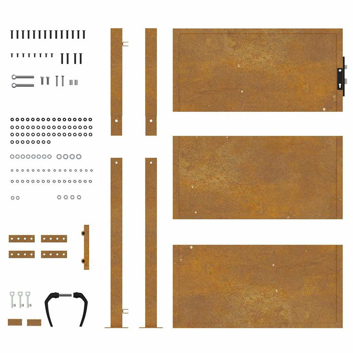 Poartă de grădină 100x125 cm, oțel Corten WALTI