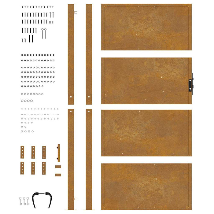 Poartă de grădină 100x200 cm, oțel Corten WALTI