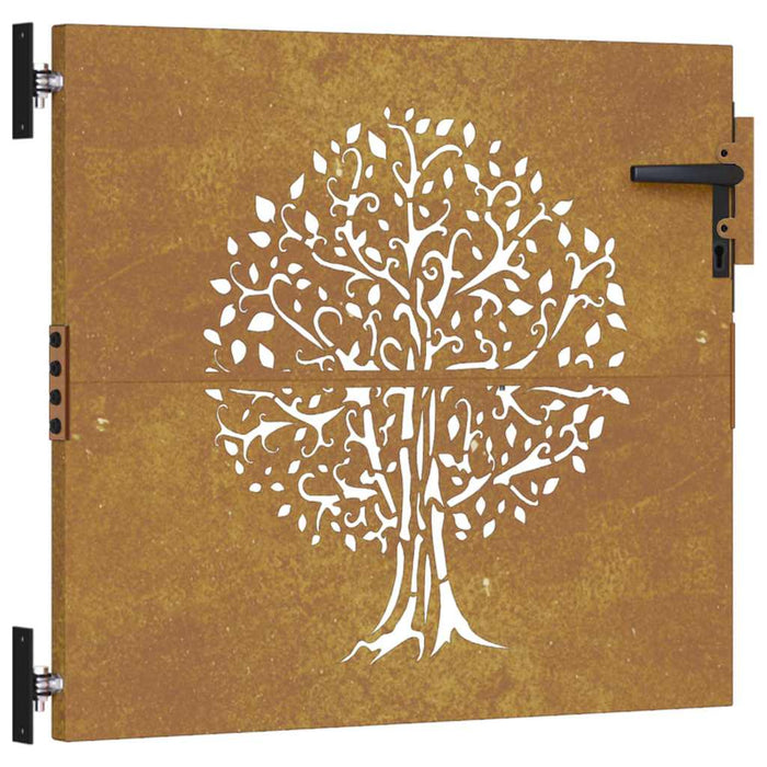 Poartă de grădină 85x75 cm, oțel corten, design copac WALTI