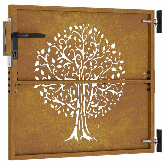 Poartă de grădină 85x75 cm, oțel corten, design copac WALTI