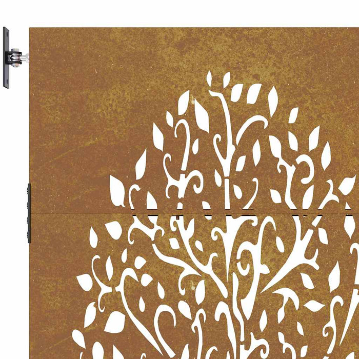 Poartă de grădină 85x75 cm, oțel corten, design copac WALTI