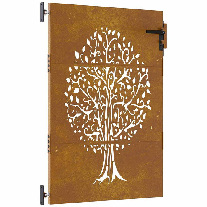 Poartă de grădină 85x125 cm, oțel corten, design copac WALTI