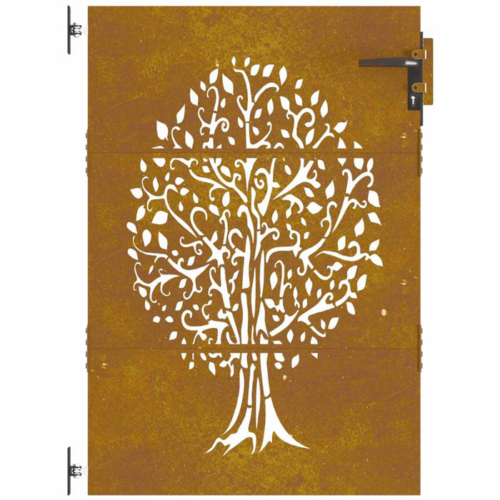 Poartă de grădină 85x125 cm, oțel corten, design copac WALTI