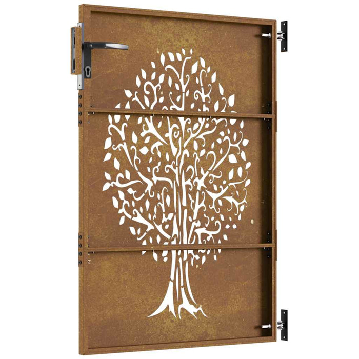 Poartă de grădină 85x125 cm, oțel corten, design copac WALTI