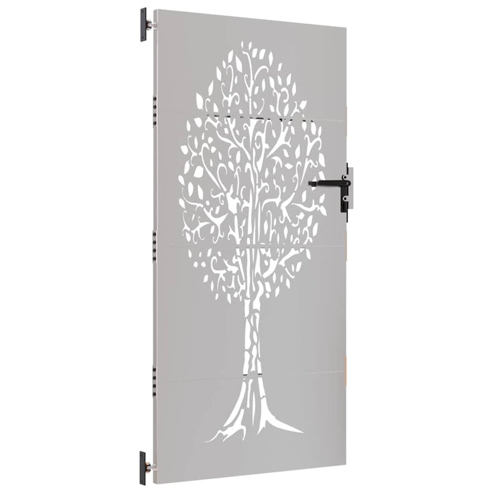 Poartă de grădină 85x175 cm, oțel corten, design copac WALTI
