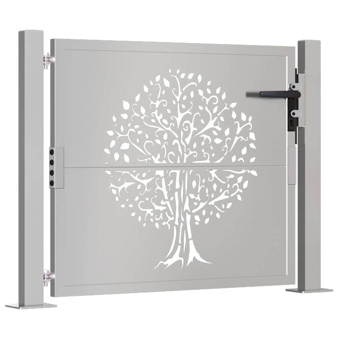 Poartă de grădină 100x100 cm, oțel corten, design copac WALTI