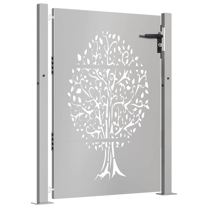 Poartă de grădină 100x150 cm, oțel corten, design copac WALTI