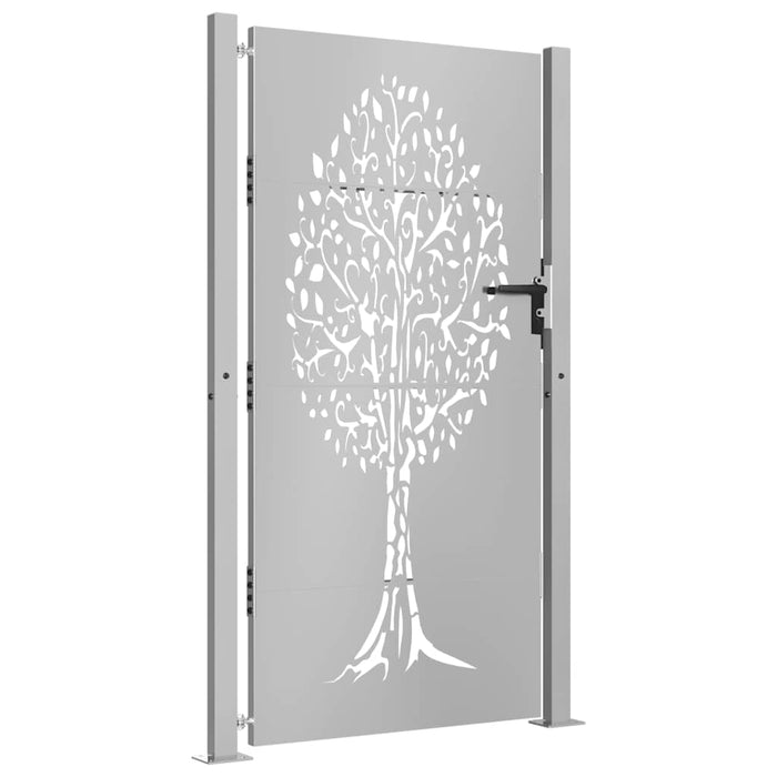 Poartă de grădină 100x175 cm, oțel corten, design copac WALTI